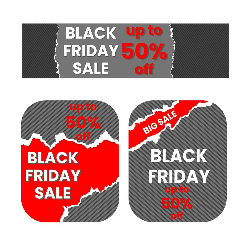 Black friday banners in flat design vector