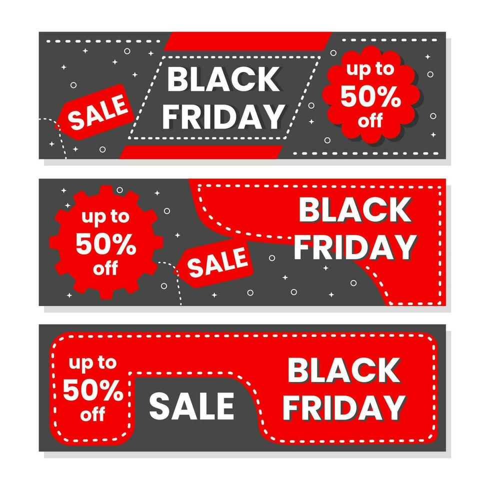 Black friday banners in flat design vector