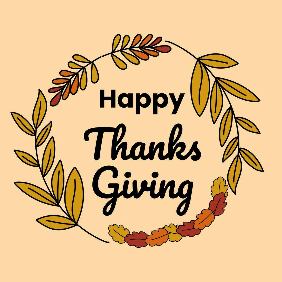 Happy thanksgiving day card in hand drawn style vector