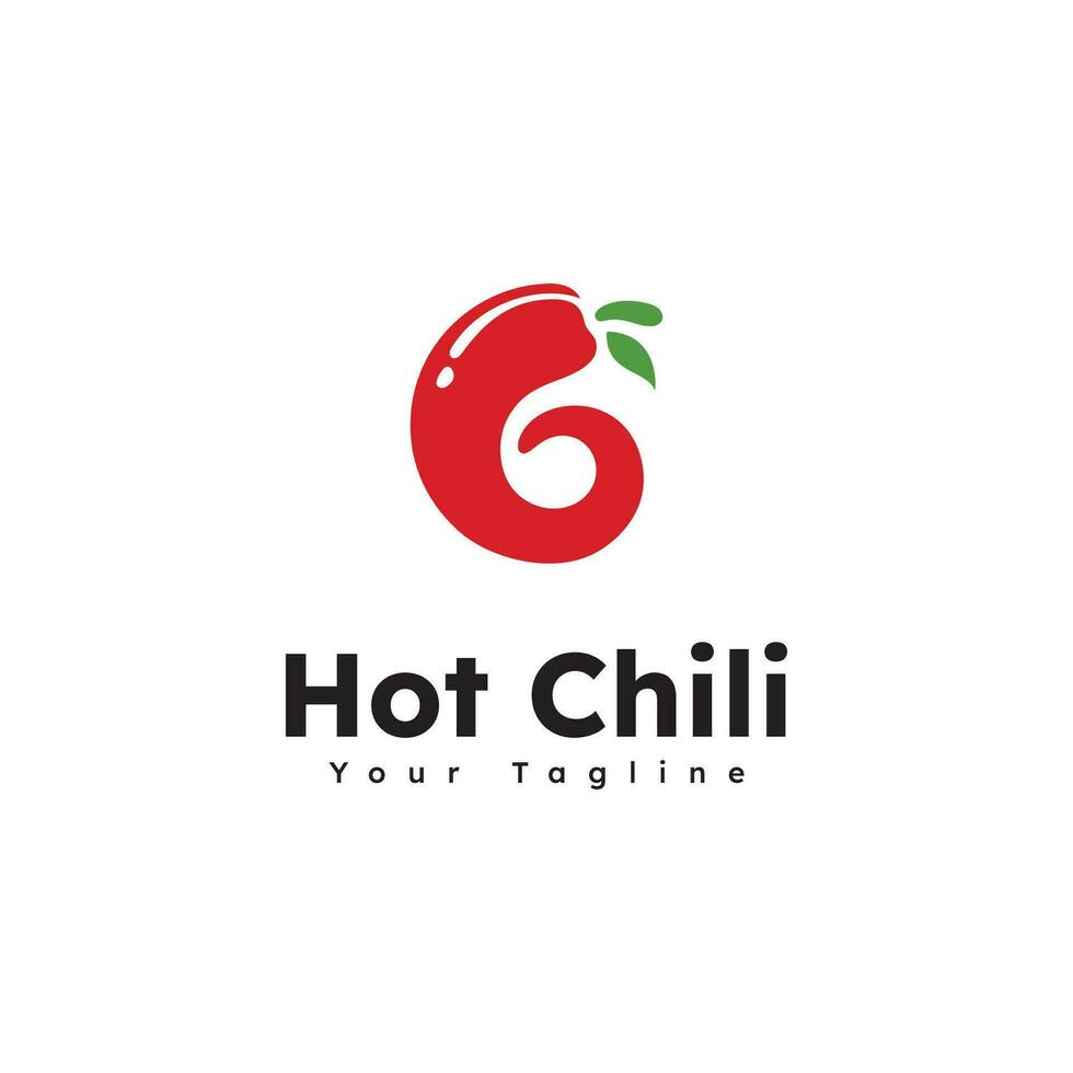 Spicy chili logo vector, red pepper logo icon template vector