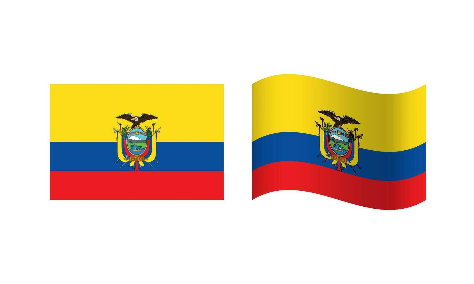rectángulo y ola Ecuador bandera ilustración vector