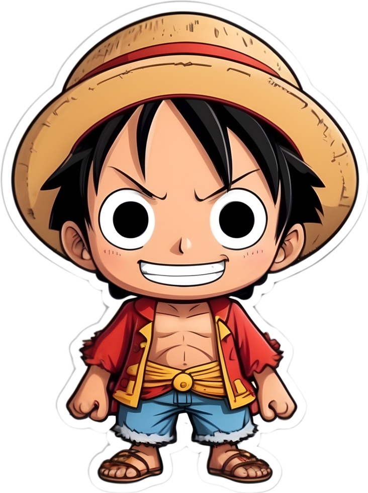 one piece  sticker ai generative luffy ai generative png