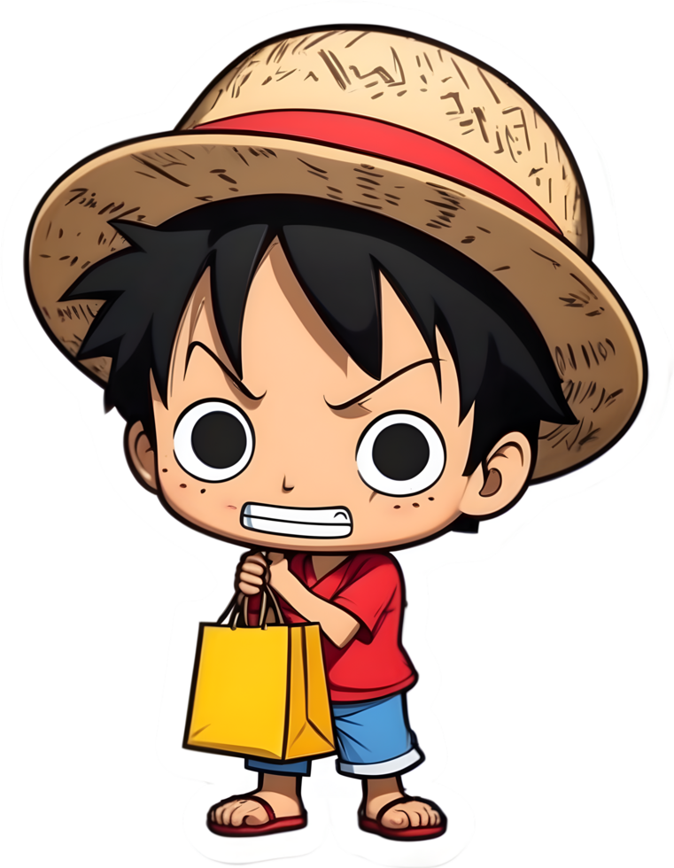 cartoon holding shopping bags clipart ai generative png