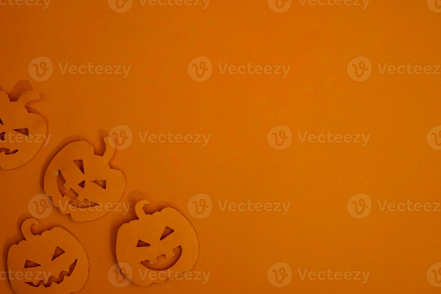 halloween background with pumpkins copy space photo