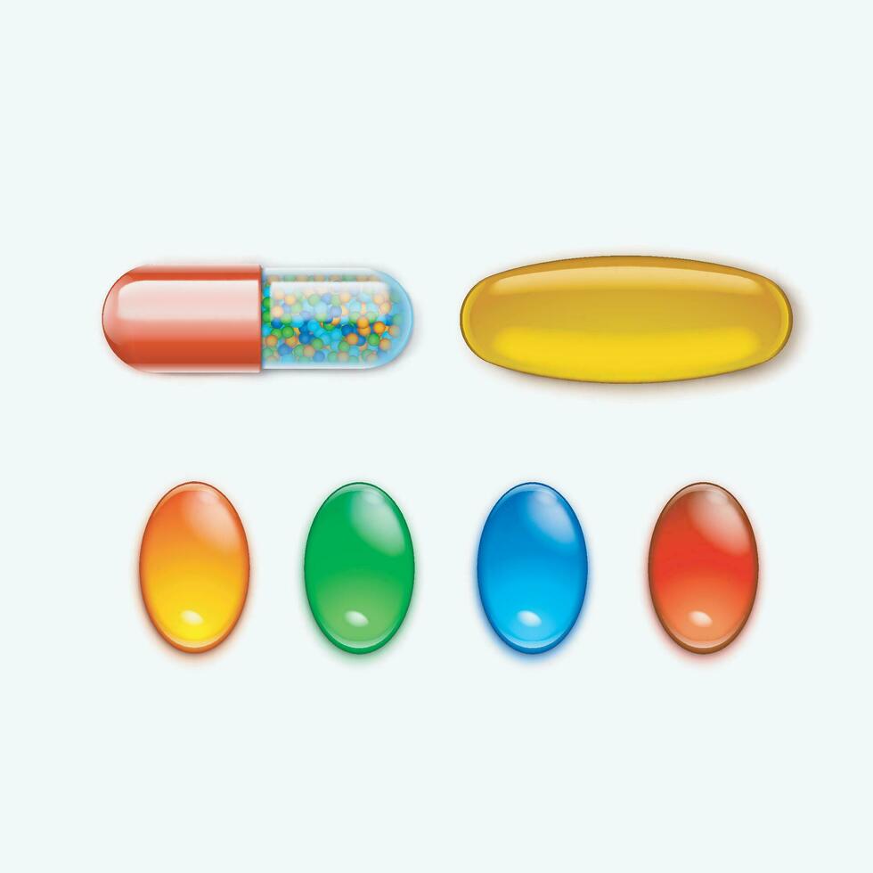 pills set finish vector