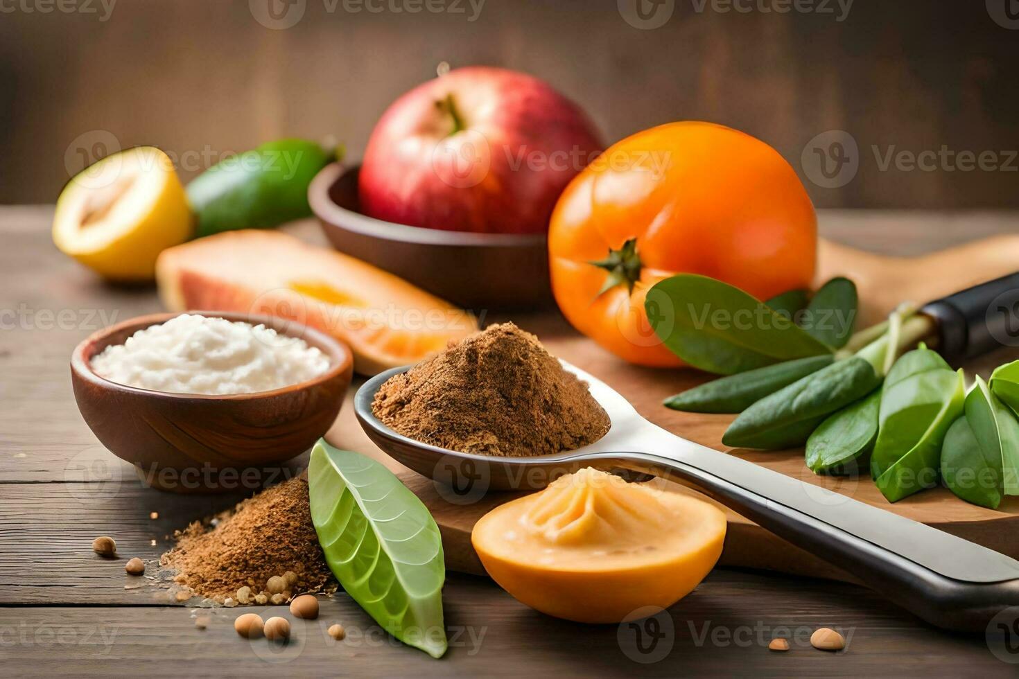 ingredients for homemade face masks. AI-Generated photo