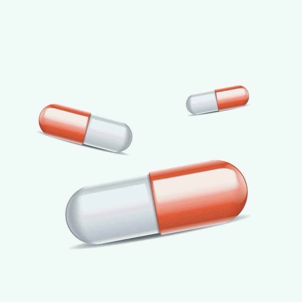 pastillas acostado en blanco vector