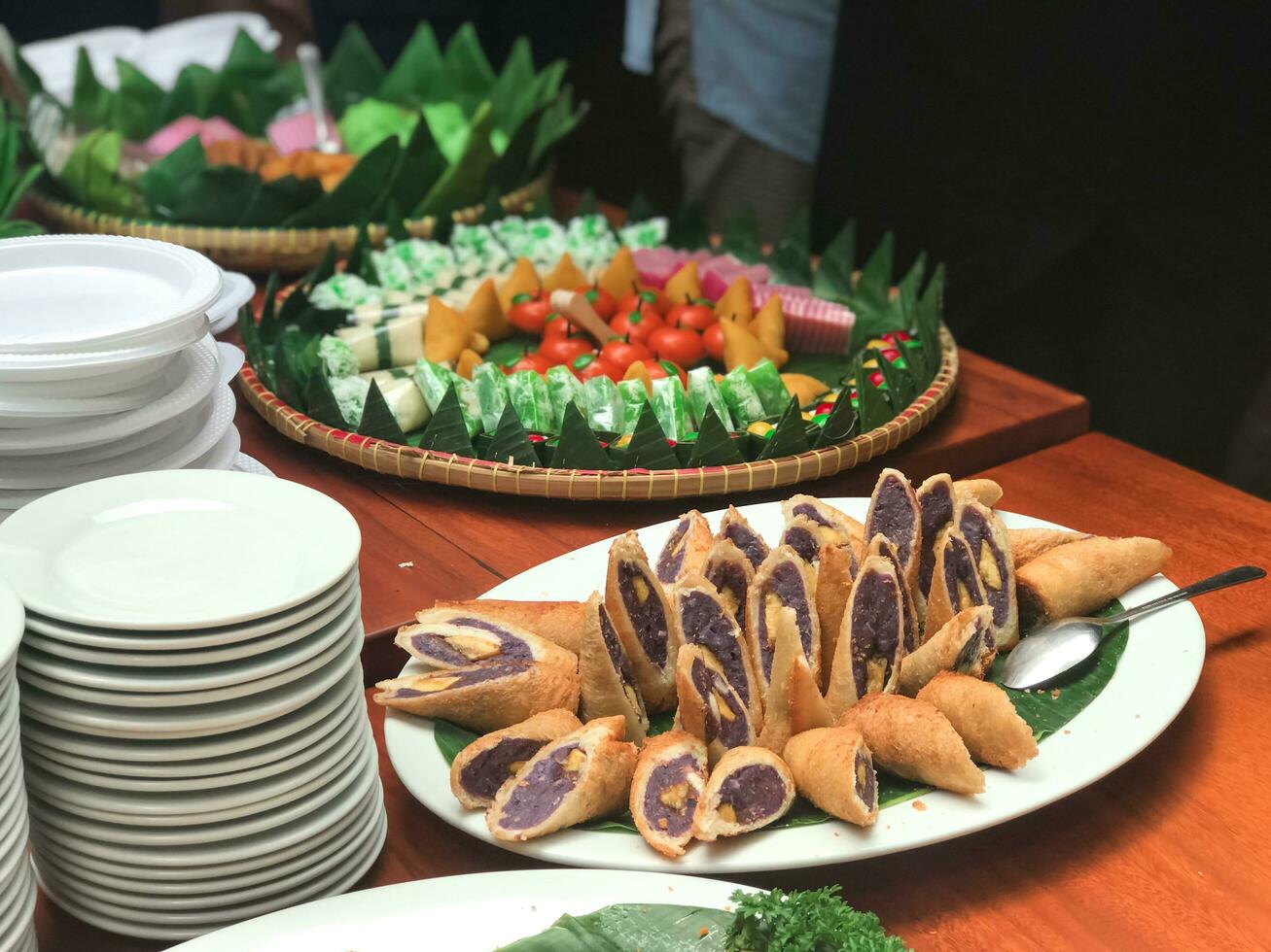 jajanan pasar is traditional Indonesian snack that often found in traditional market photo