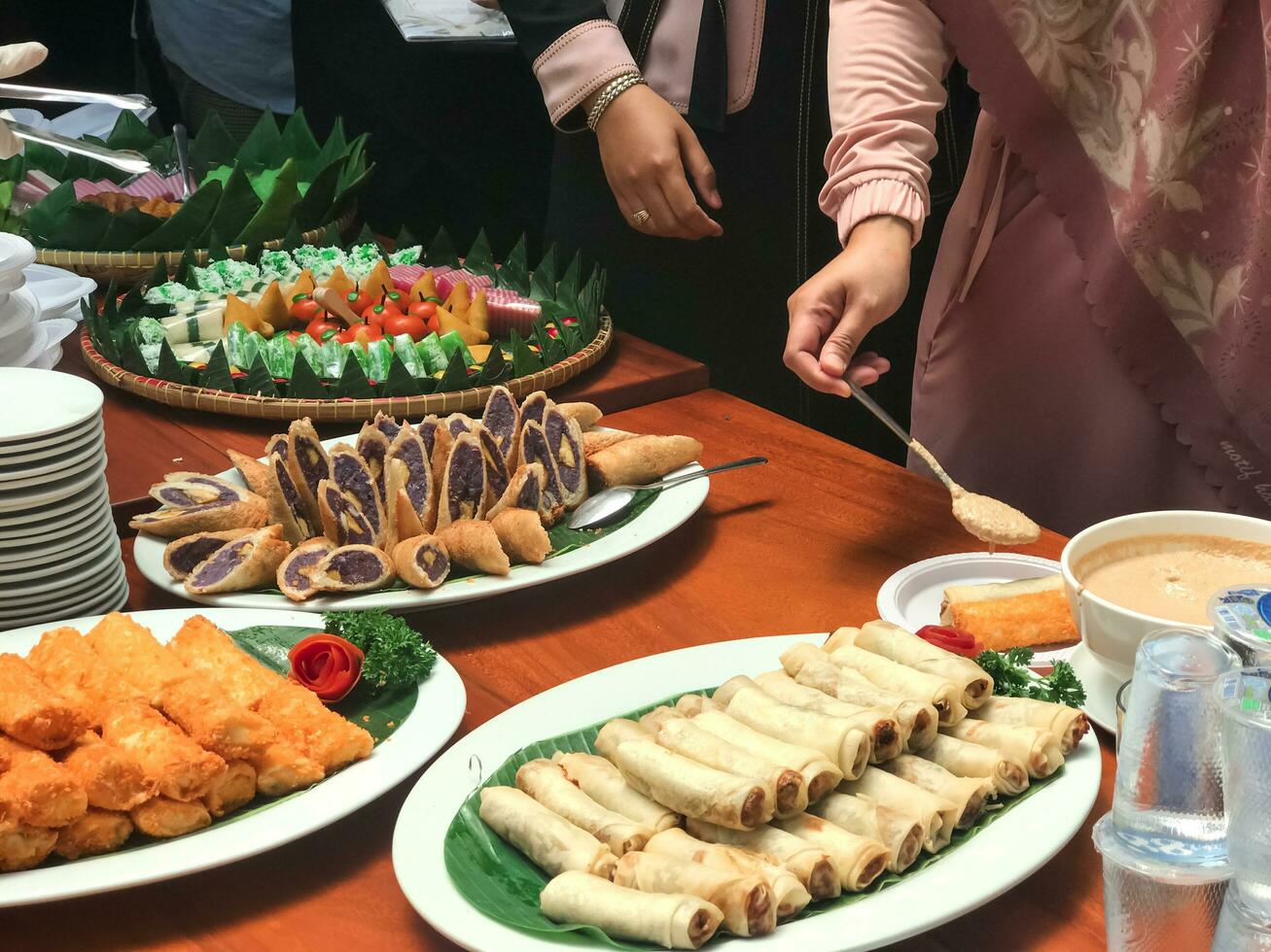 jajanan pasar is traditional Indonesian snack that often found in traditional market photo