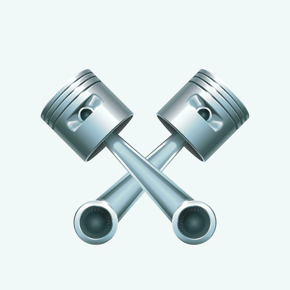 cross pistons isolated vector