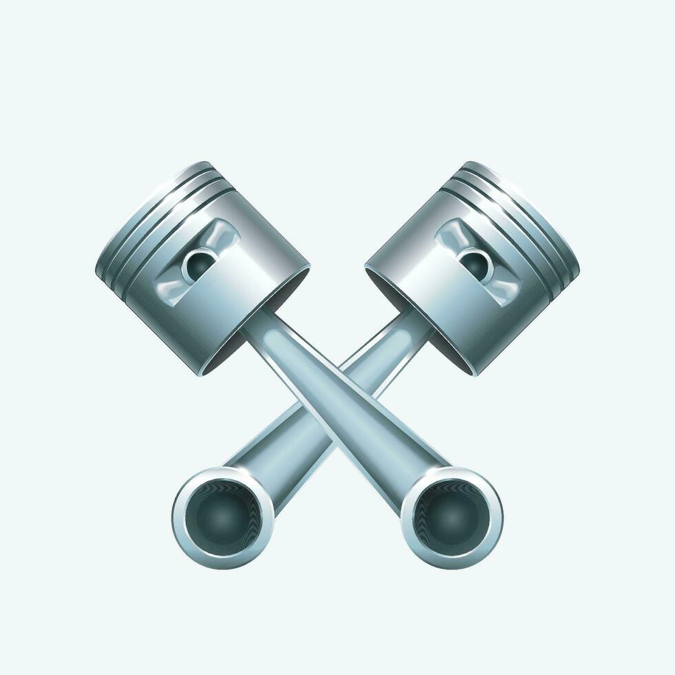 cross pistons isolated vector