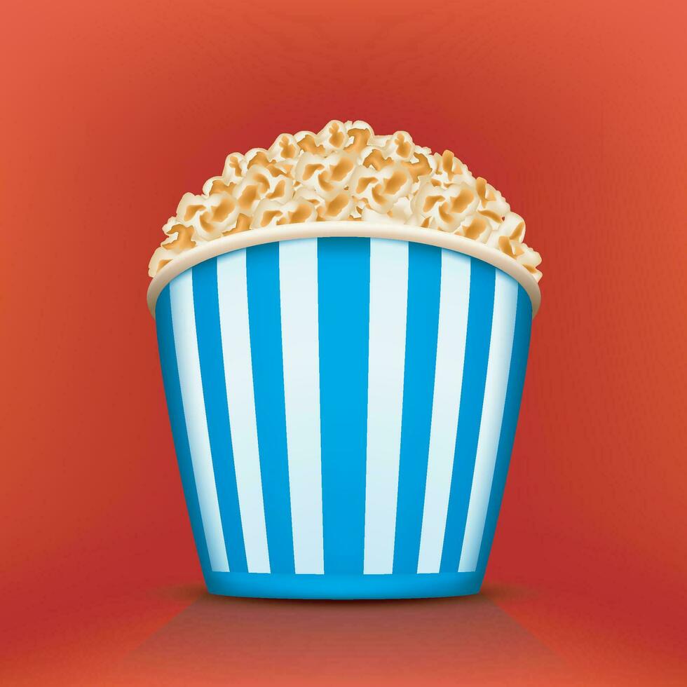 full of popcorn bucket vector