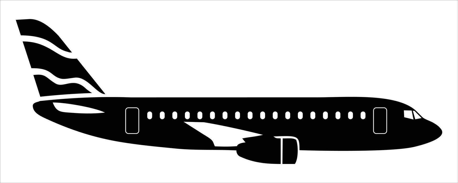 avión silueta vector ilustración