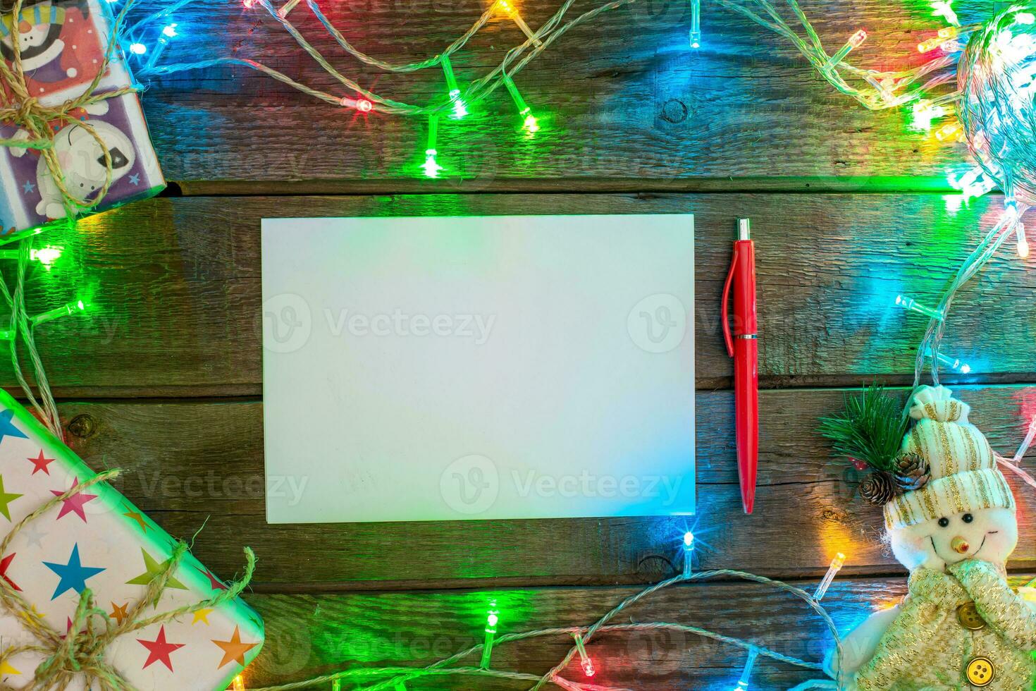 New Year and Christmas mokcup. photo