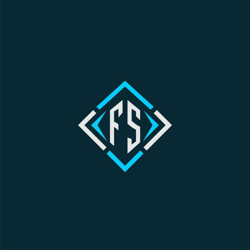 FS initial monogram logo with square style design vector