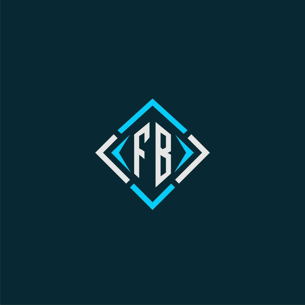 FB initial monogram logo with square style design vector