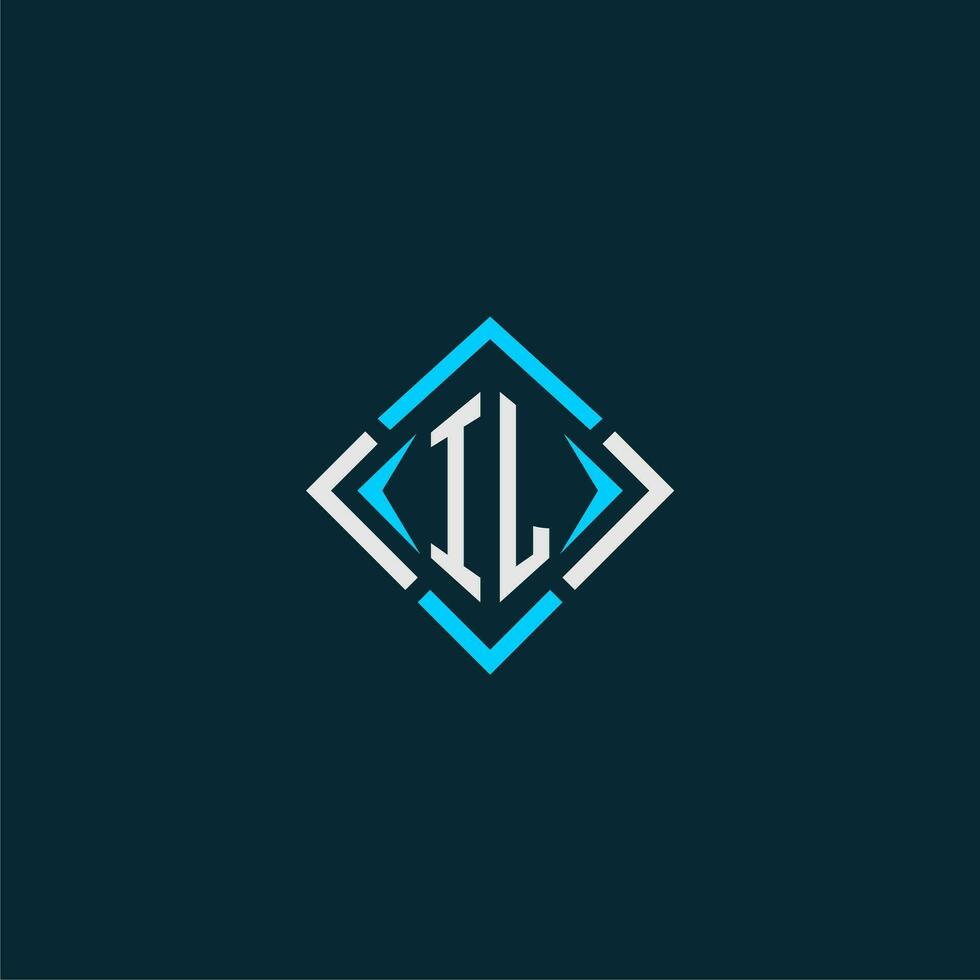 IL initial monogram logo with square style design vector