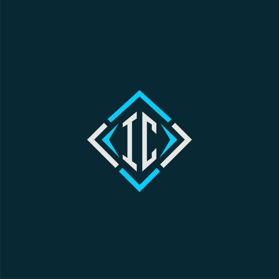 IC initial monogram logo with square style design vector