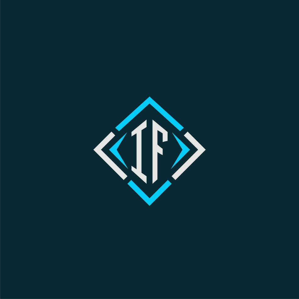 IF initial monogram logo with square style design vector