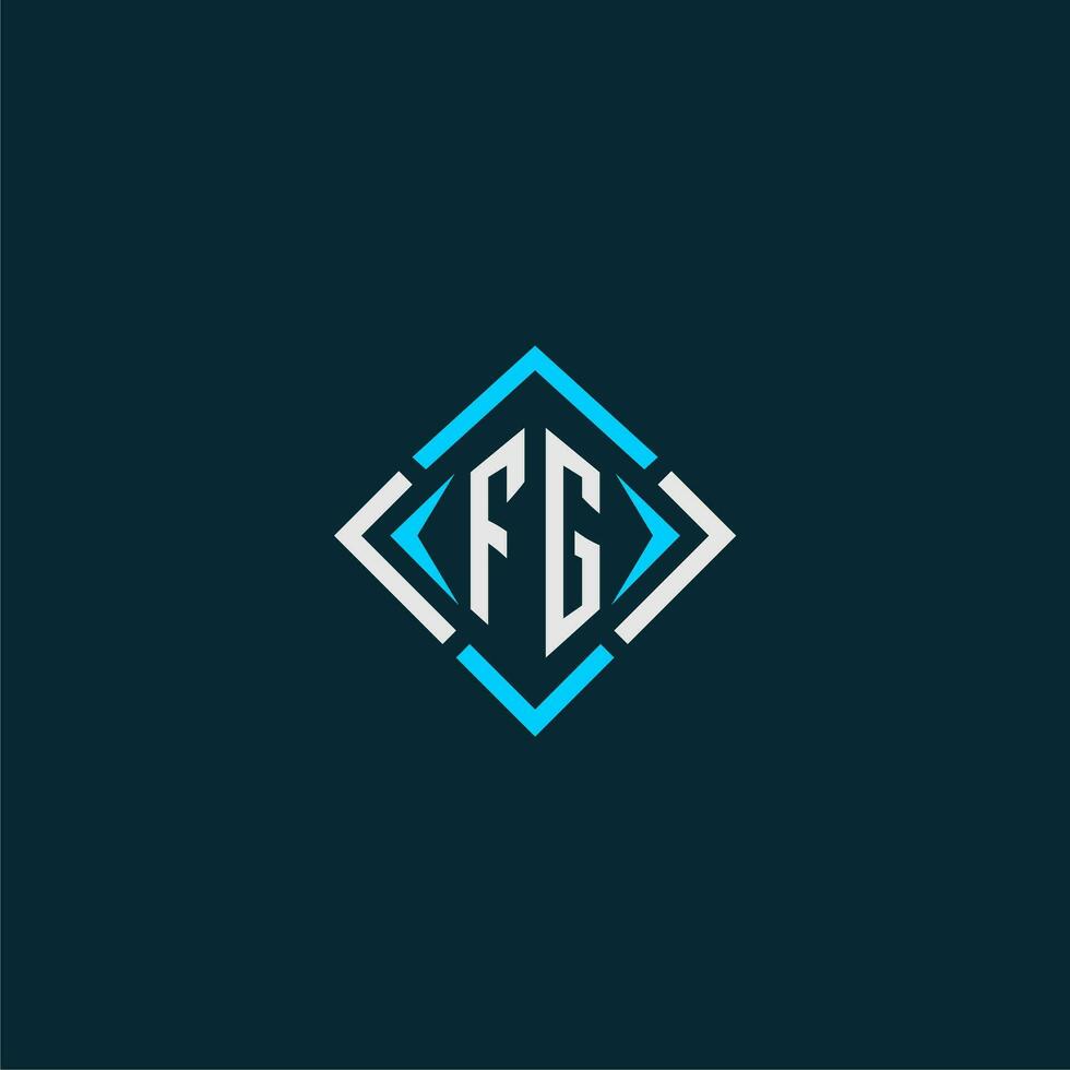 FG initial monogram logo with square style design vector
