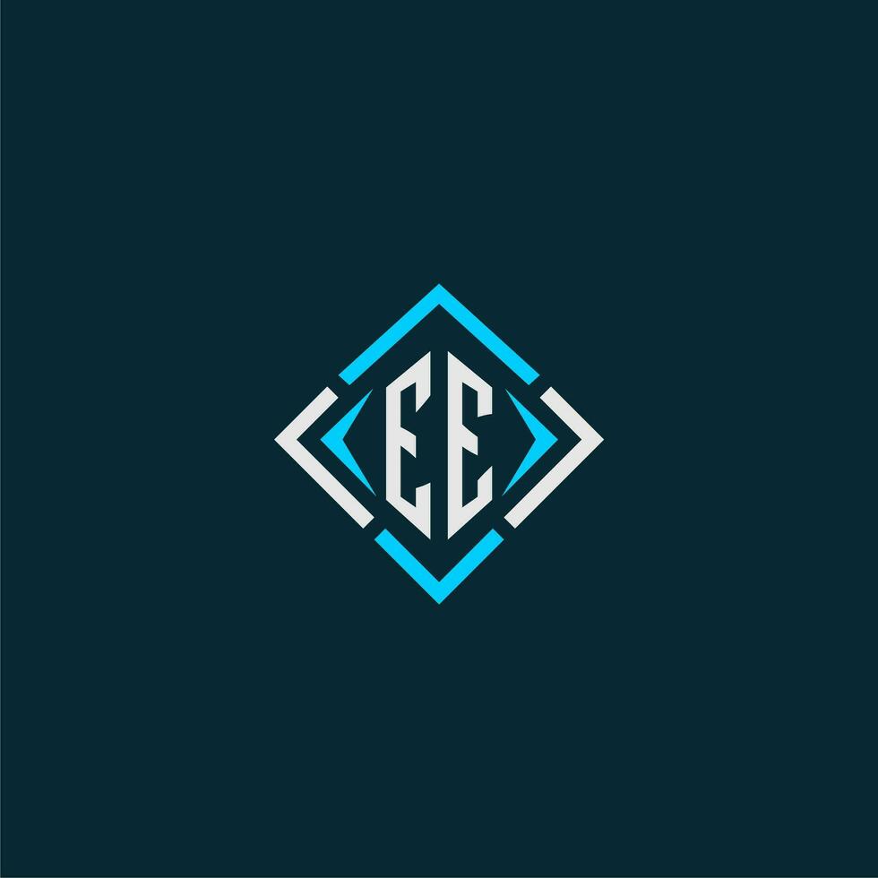 EE initial monogram logo with square style design vector