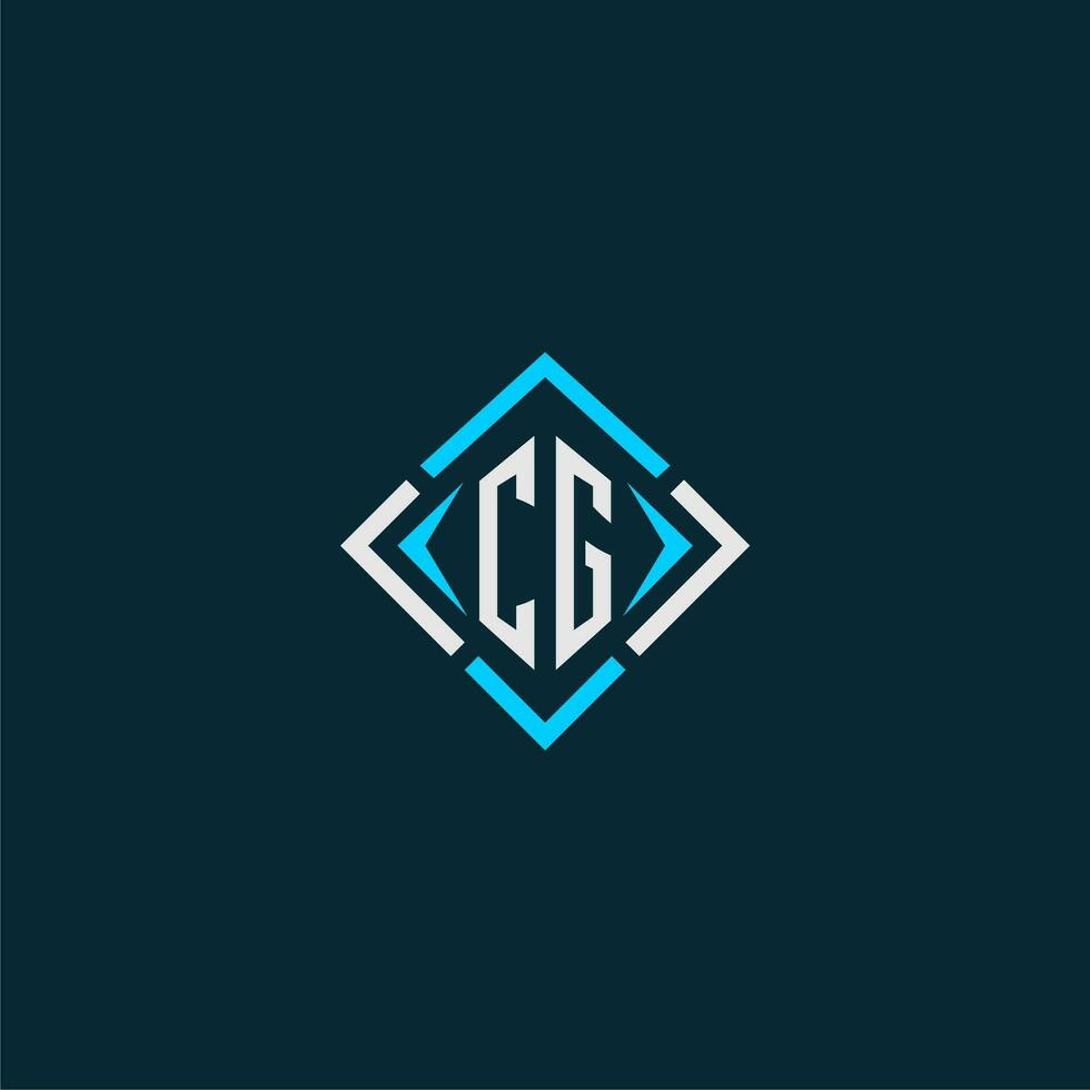 CG initial monogram logo with square style design vector