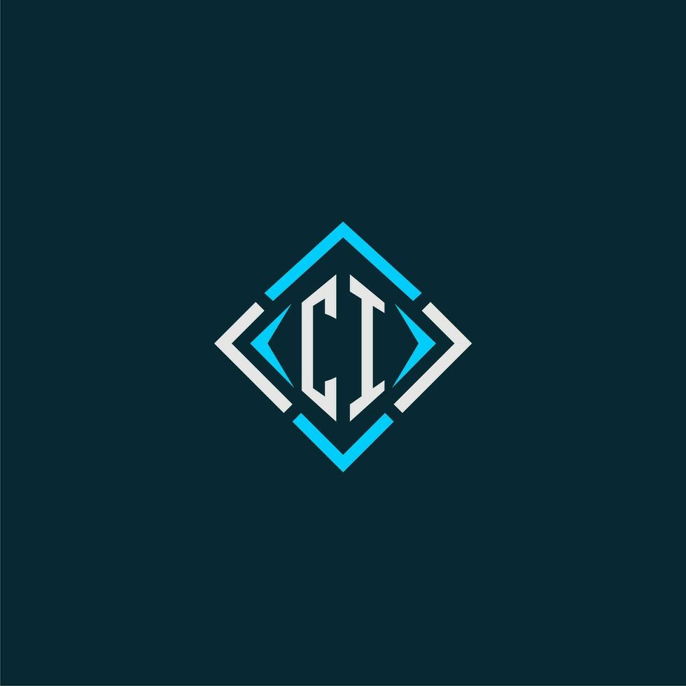 CI initial monogram logo with square style design vector