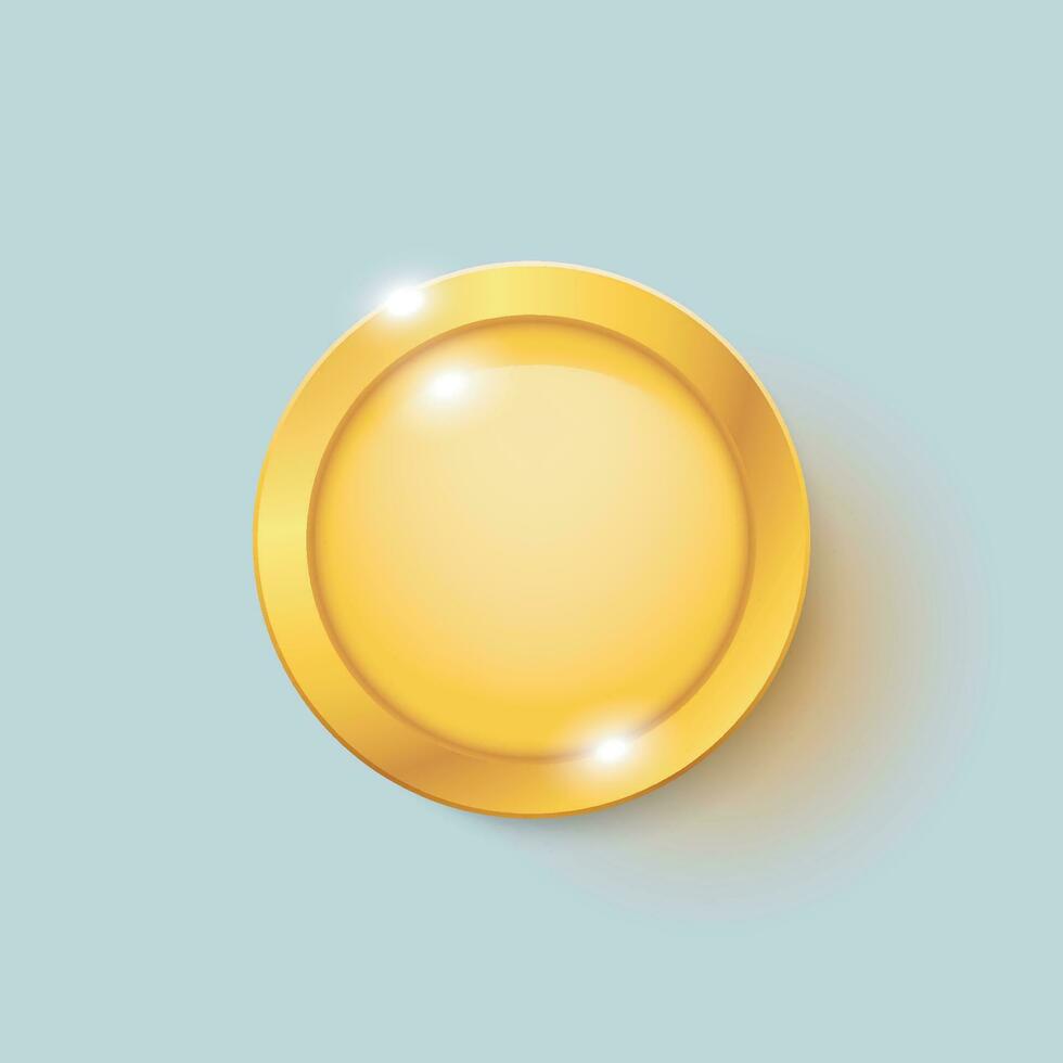 gold coin on bright vector