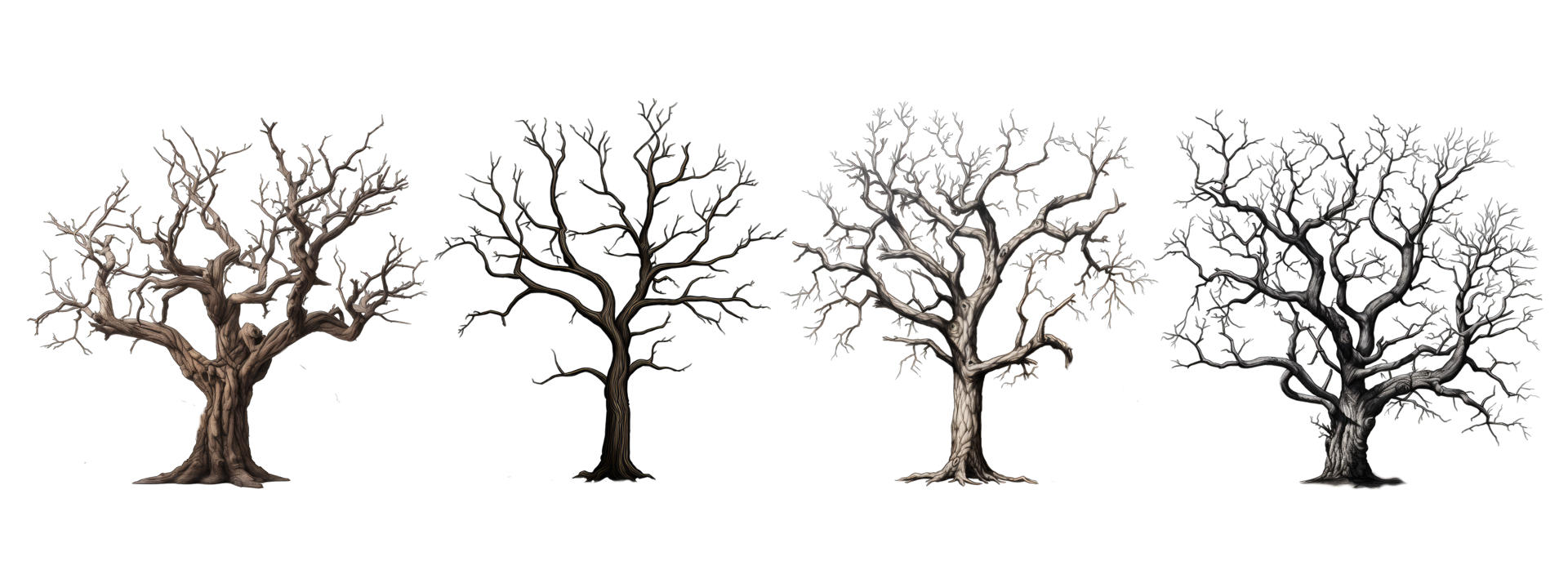 Scary Dead Tree for Halloween Project Decorations, Set dead trees