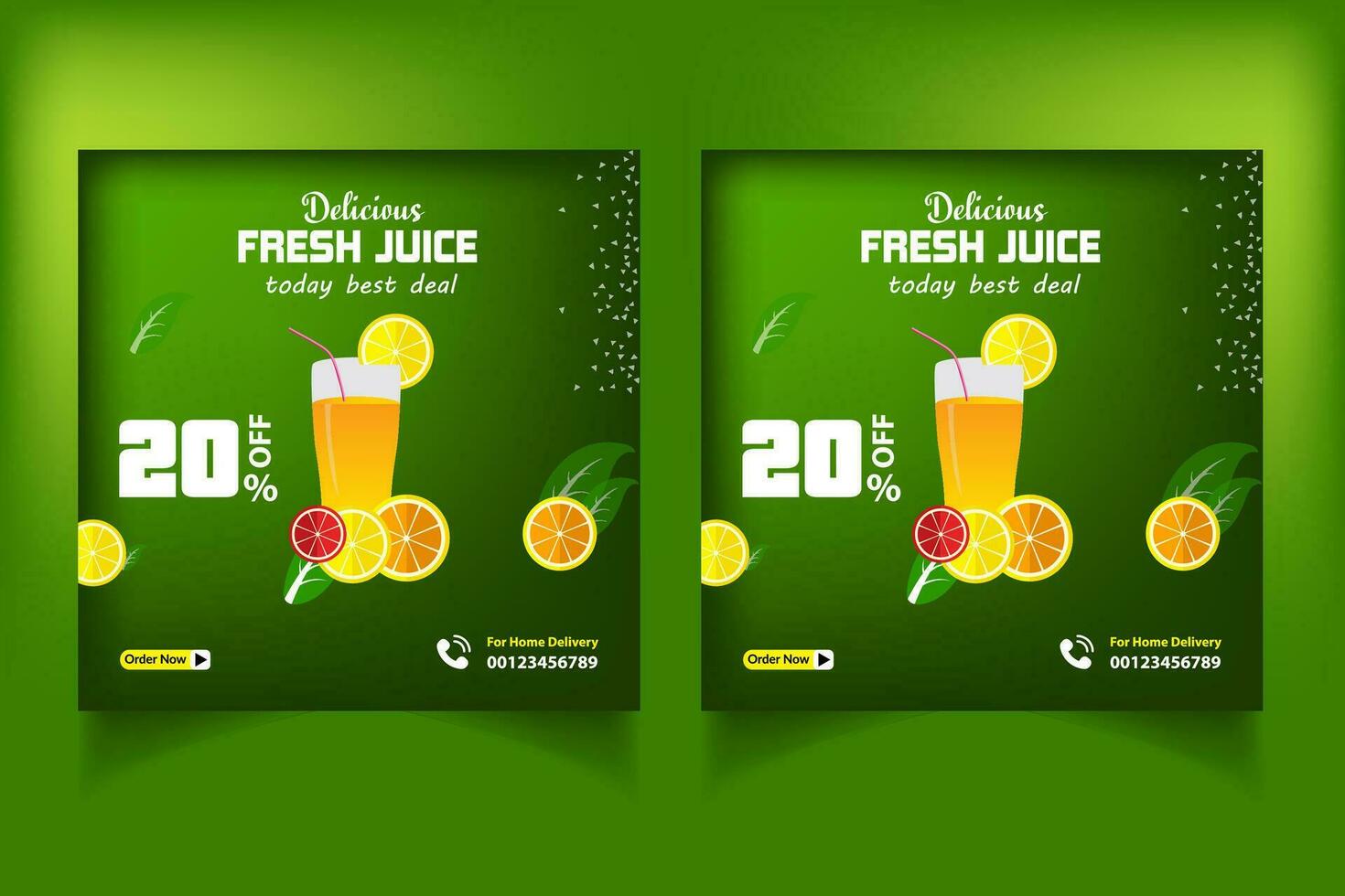 Special juice drink menu social media post template,  Perfect for social media post, Set of Orange Juice social media post templates,  Suitable for restaurant menu. vector