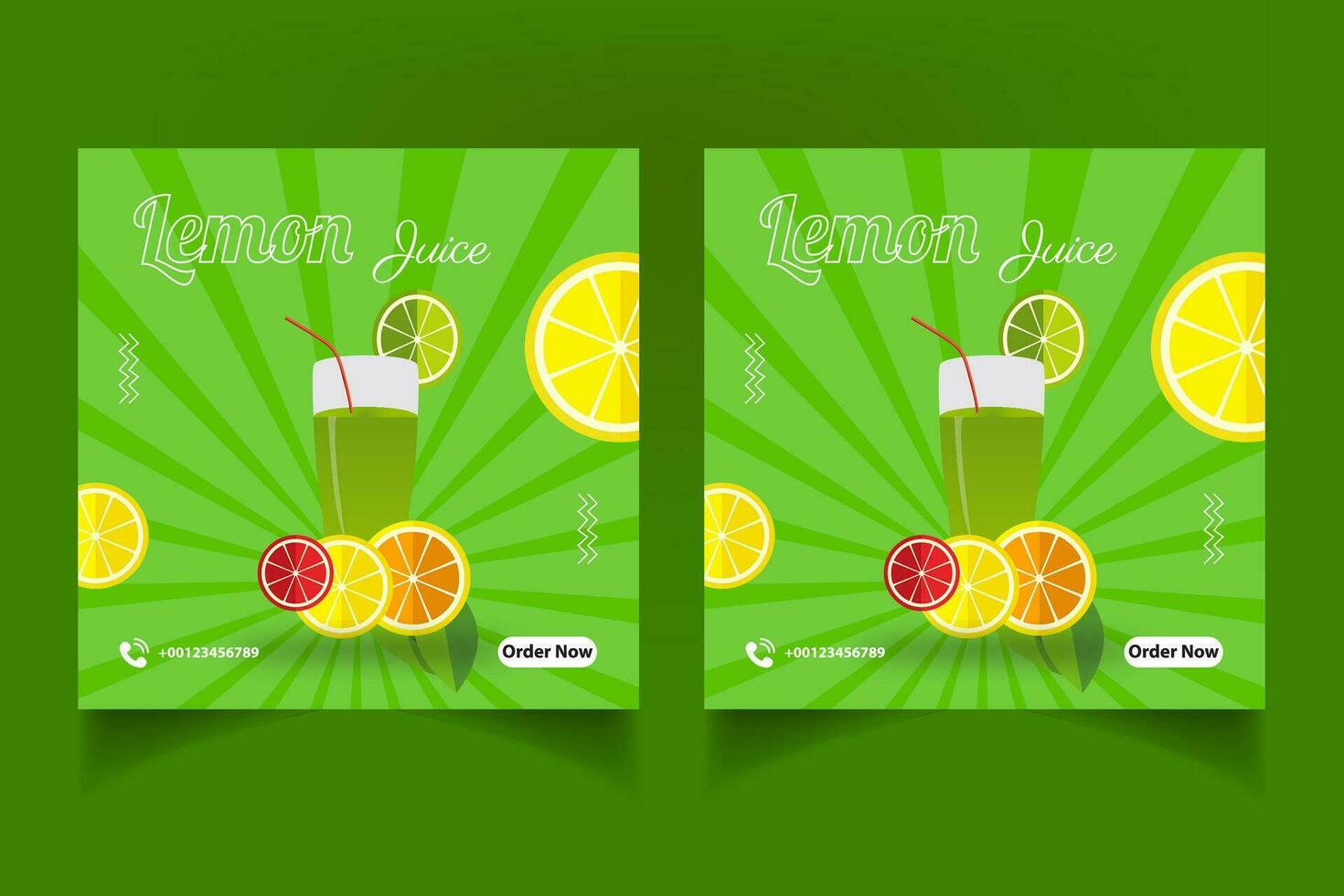 Special juice drink menu social media post template,  Perfect for social media post, Set of Orange Juice social media post templates,  Suitable for restaurant menu. vector