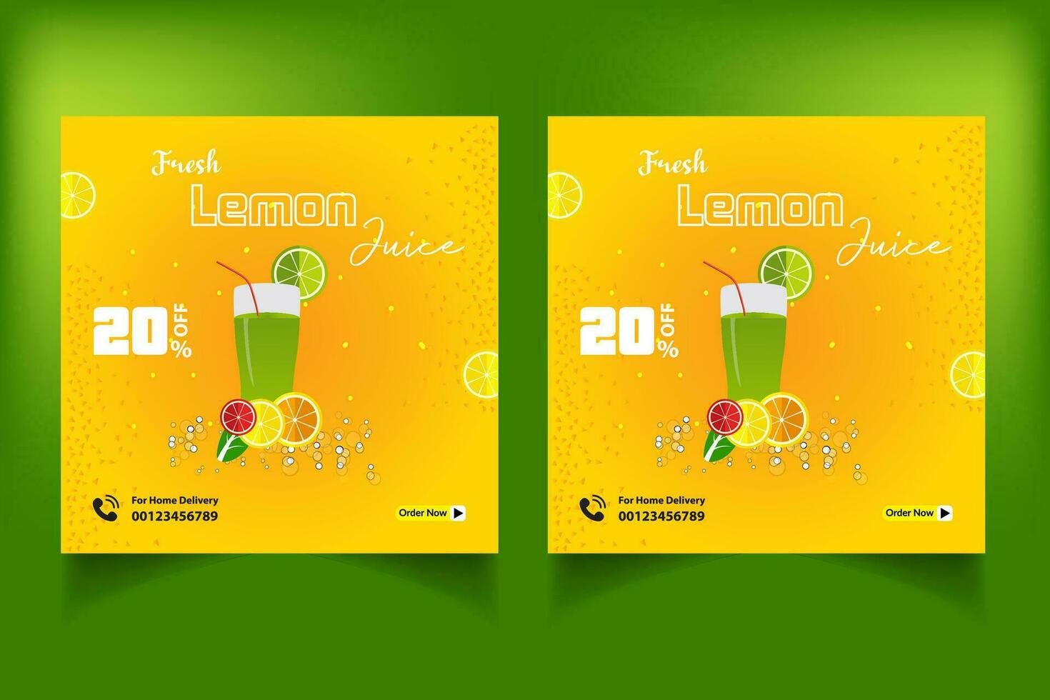 Special juice drink menu social media post template,  Perfect for social media post, Set of Orange Juice social media post templates,  Suitable for restaurant menu. vector