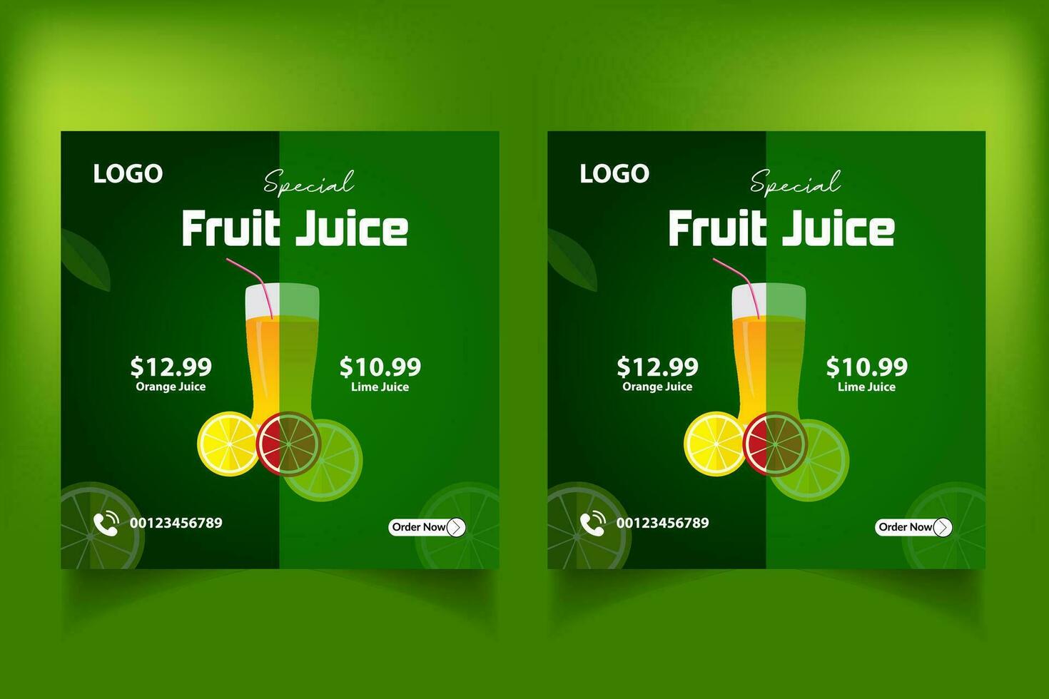 Special juice drink menu social media post template,  Perfect for social media post, Set of Orange Juice social media post templates,  Suitable for restaurant menu. vector