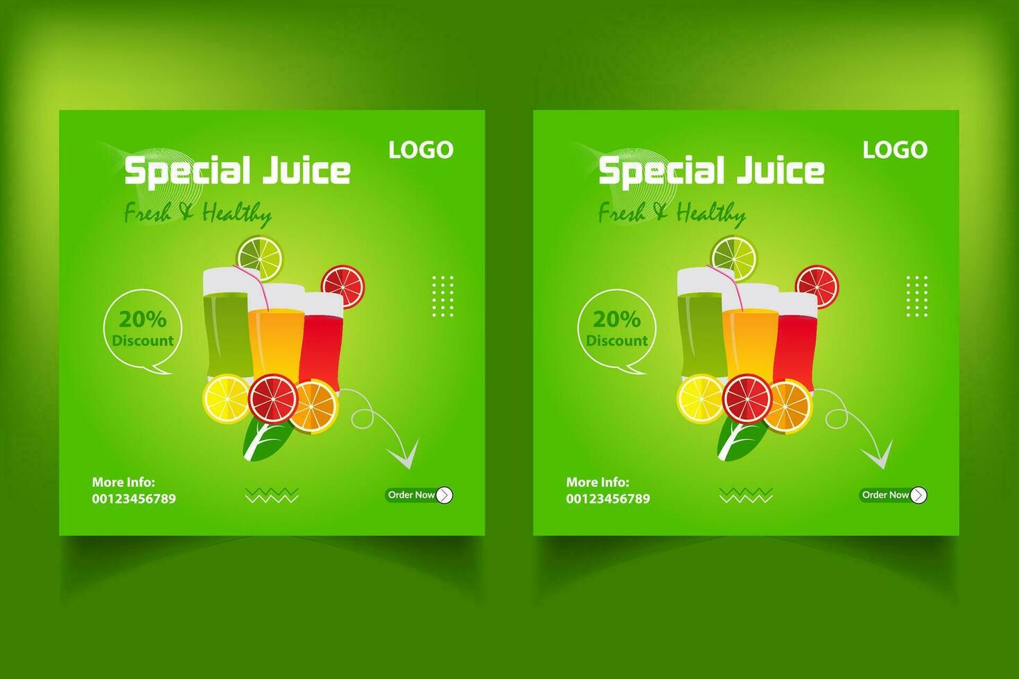 Special juice drink menu social media post template,  Perfect for social media post, Set of Orange Juice social media post templates,  Suitable for restaurant menu. vector