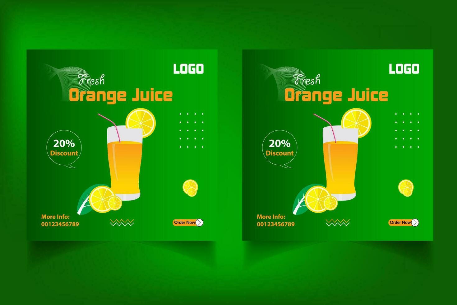 Special juice drink menu social media post template,  Perfect for social media post, Set of Orange Juice social media post templates,  Suitable for restaurant menu. vector