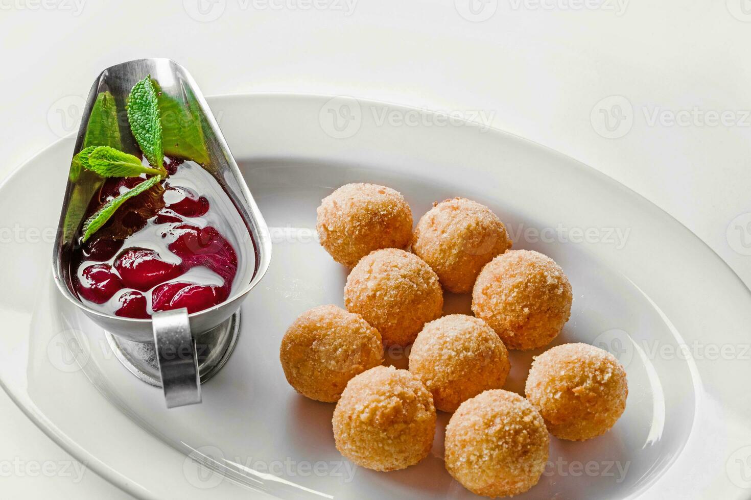 Deep fried cheese balls for buffet dinner. Catering food for gala dinner or event. photo