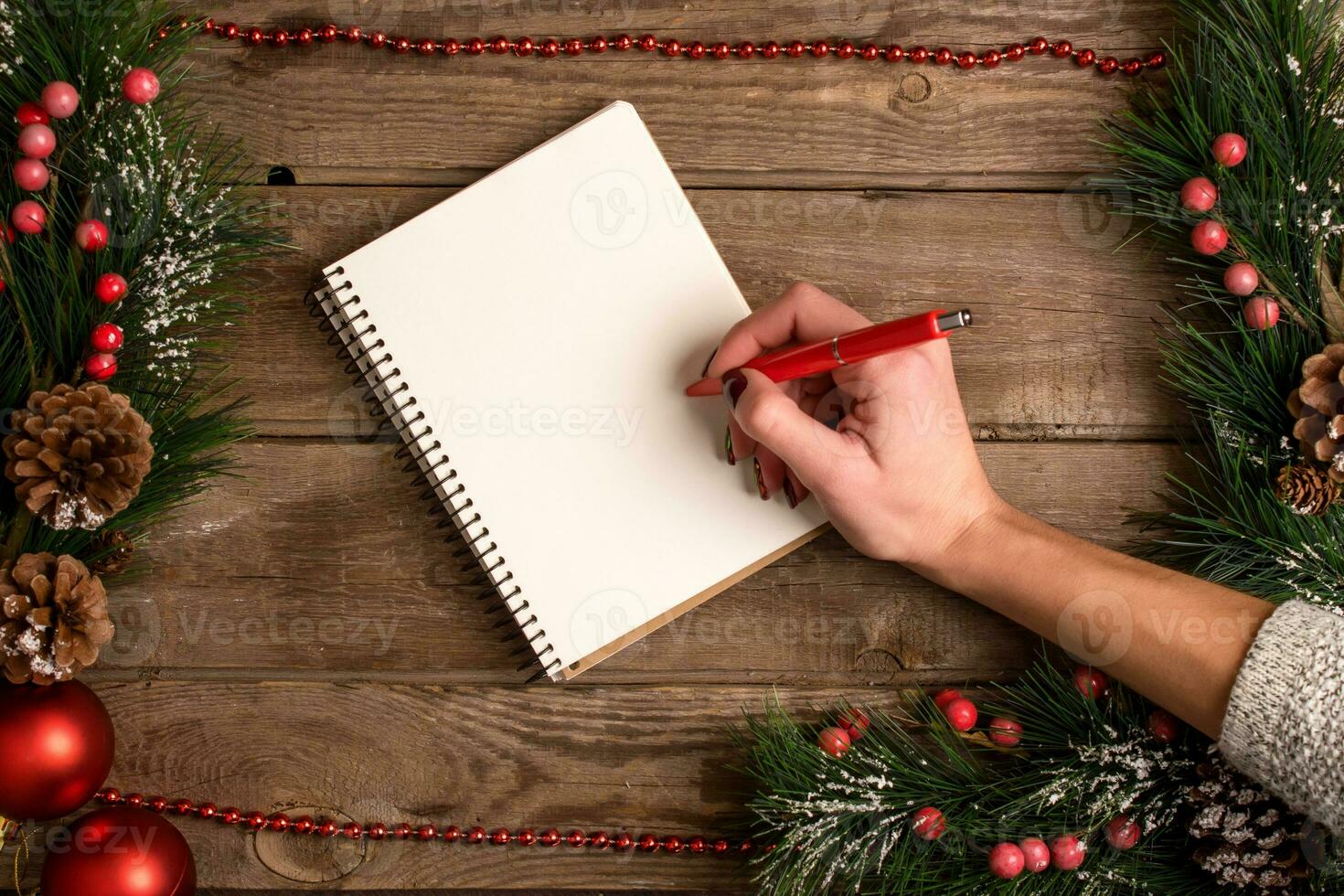 New Year and Christmas mokcup. photo