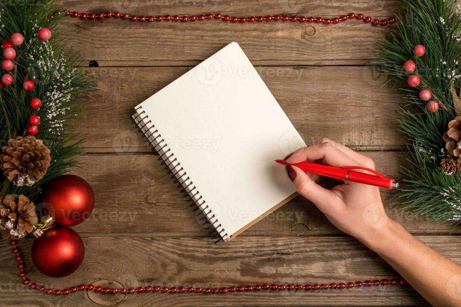 New Year and Christmas mokcup. photo