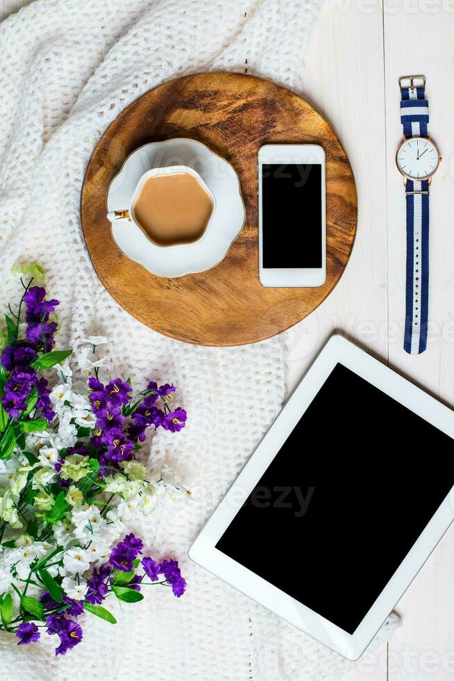 Women's accessories on a white background photo