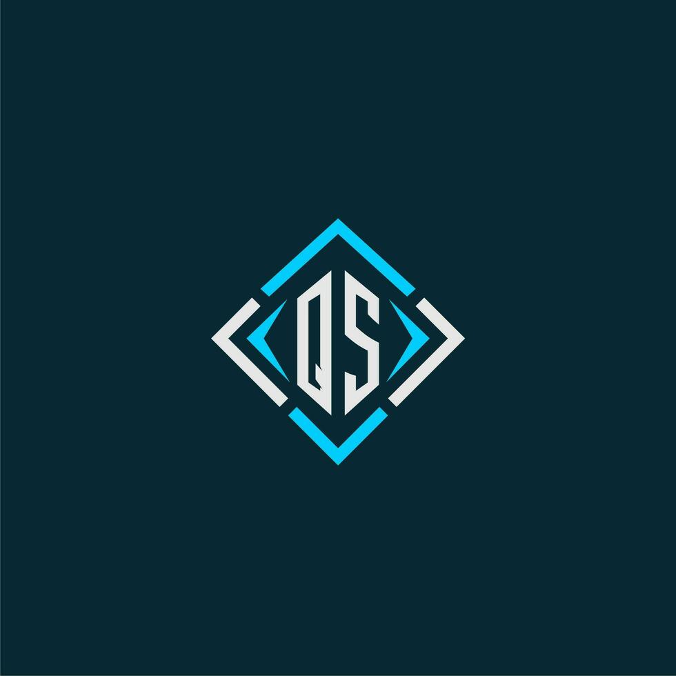 QS initial monogram logo with square style design vector