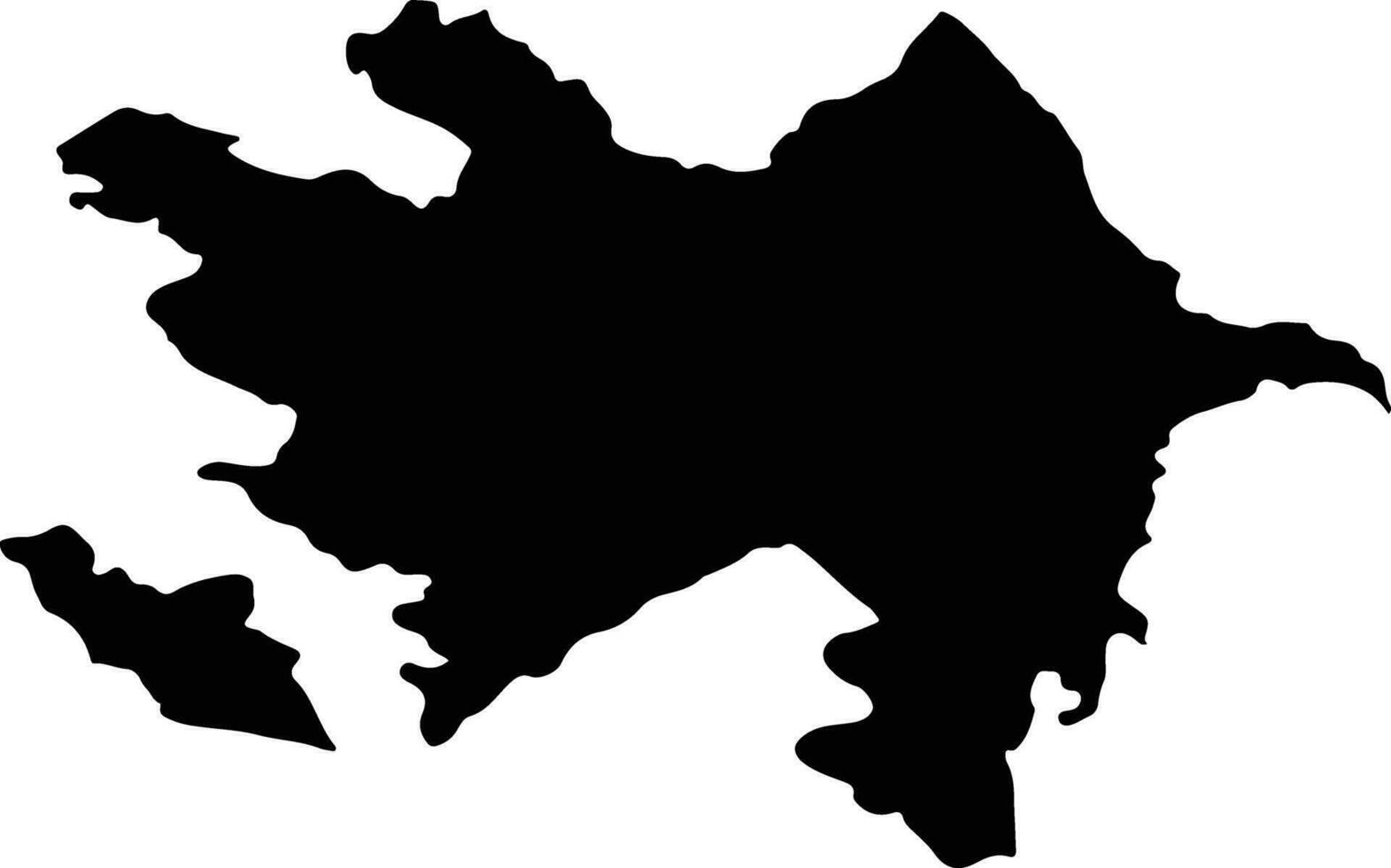 Silhouette map of Azerbaijan vector