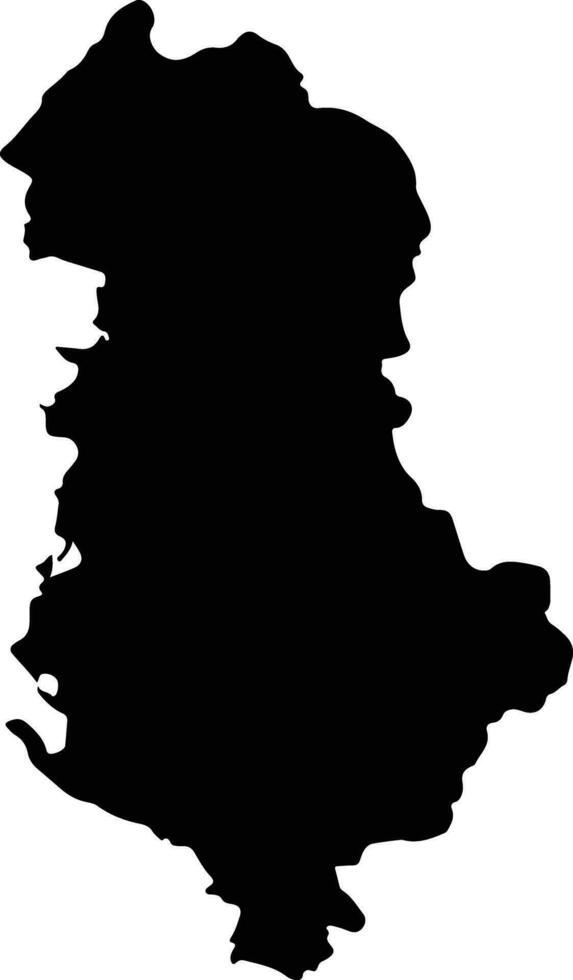 Silhouette map of Albania vector