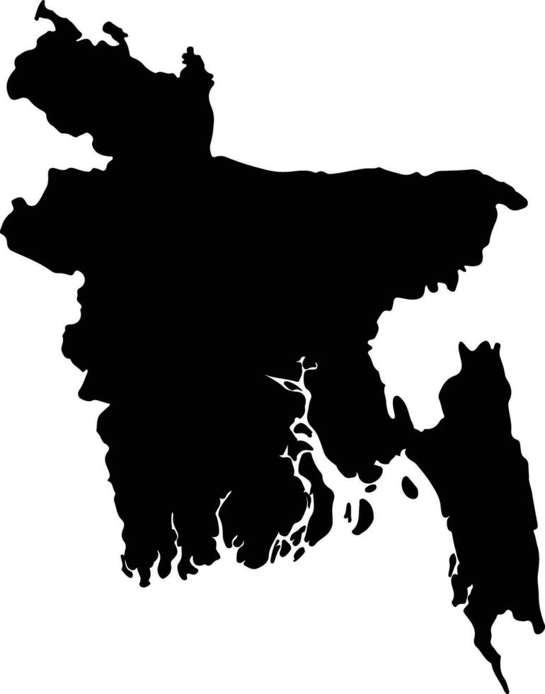 silueta mapa de Bangladesh vector