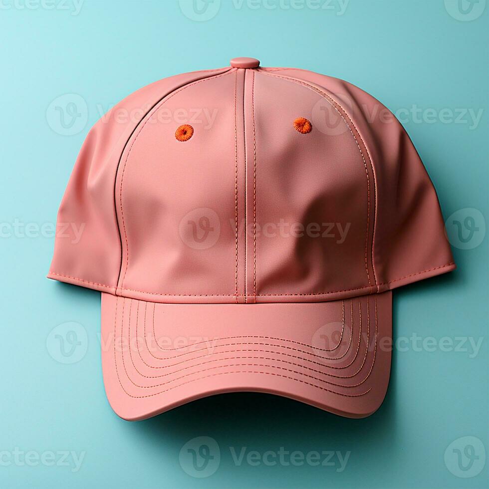 Baseball cap, pastel background, advertising template - AI generated image photo