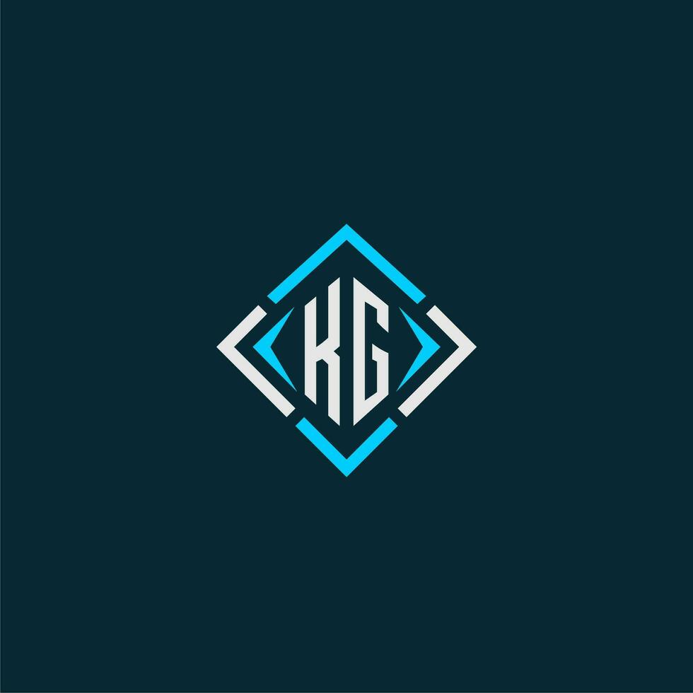 KG initial monogram logo with square style design vector