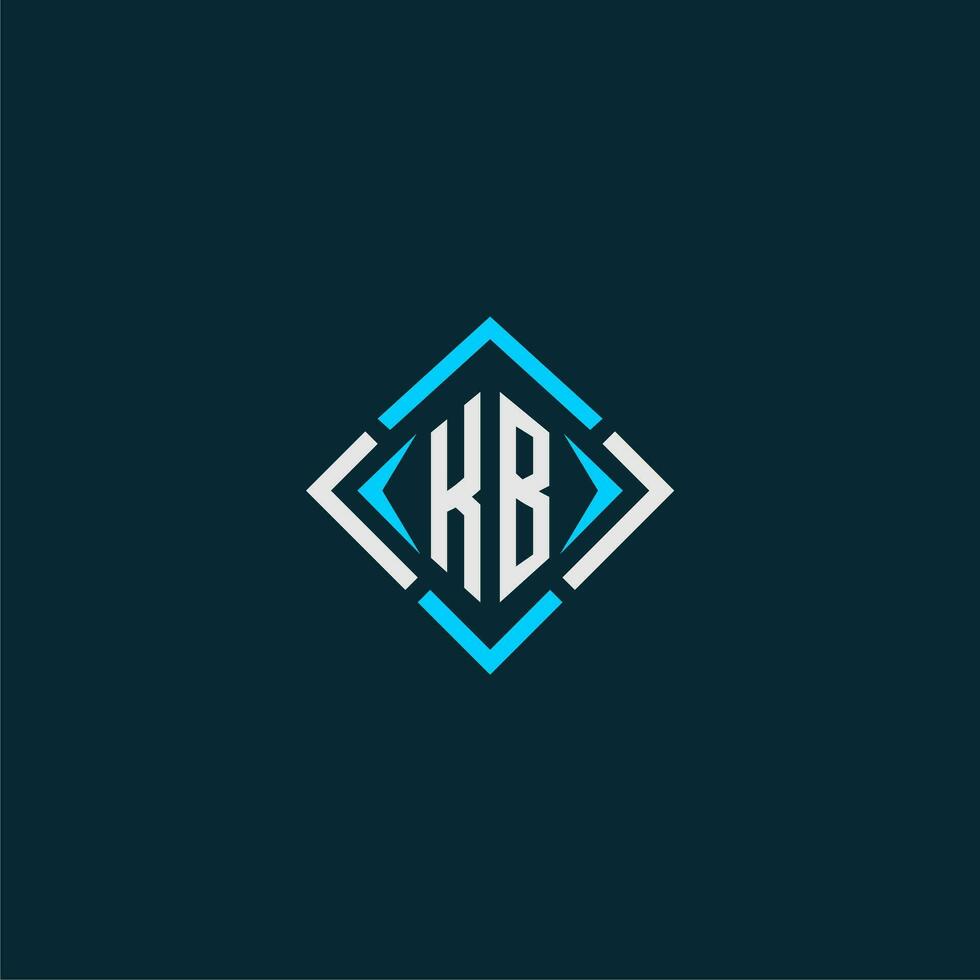 KB initial monogram logo with square style design vector