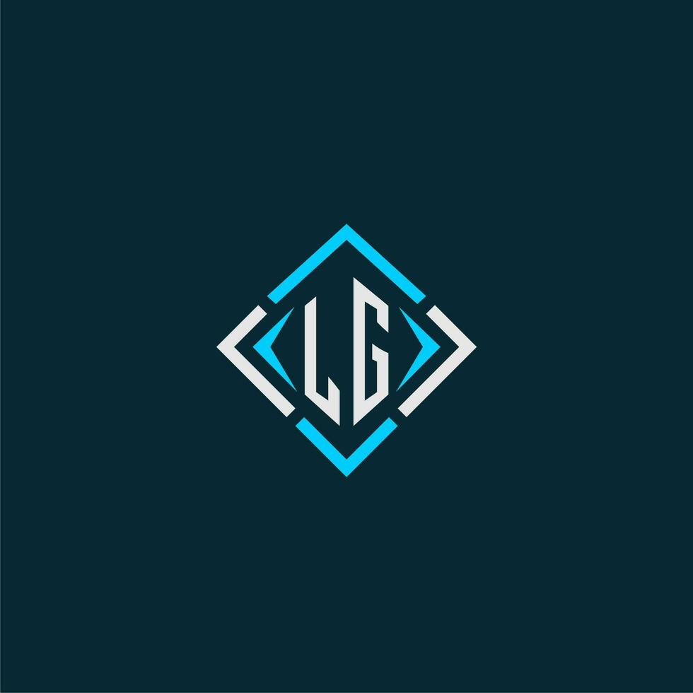 LG initial monogram logo with square style design vector
