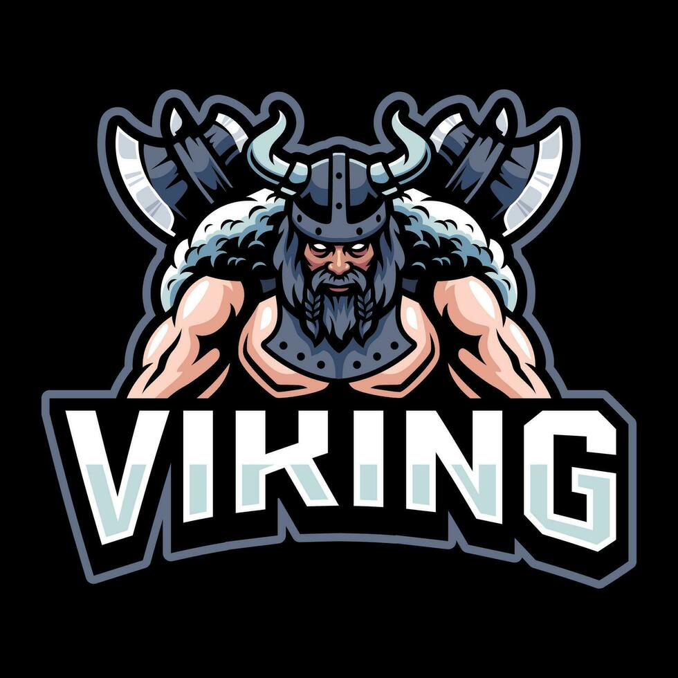 diseño de logotipo de mascota vikinga esport vector