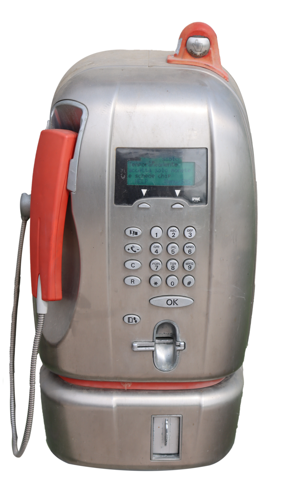 Coinoperated telephone booth with red handset 34230232 PNG