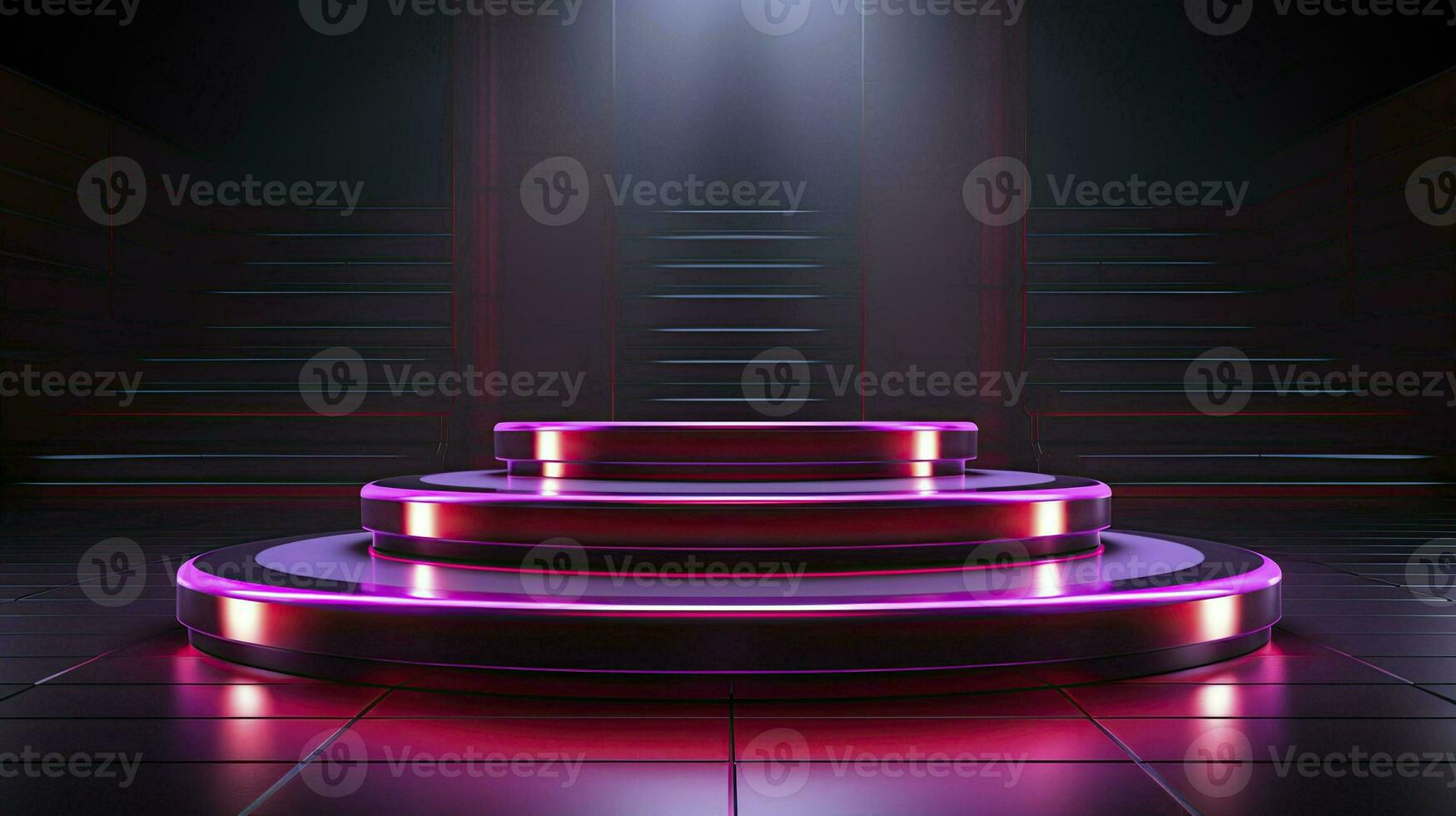 neon podium in bright psychedelic colors with backlighting. in y2k style. AI Generative photo